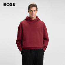 BOSS 【新年穿搭】艺术图案棉质毛圈布连帽卫衣100%棉