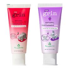 格润安 GRIN 3-6-12岁含氟牙膏 草莓45g+葡萄45g