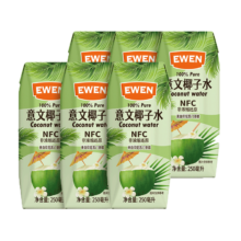 首购：意文EWEN 100%NFC天然椰子水250ml*6瓶 原装进口