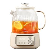 美的 花漾0胶水全玻璃养生壶 1.2L YS12B302J 多功能煮茶壶 恒温电热水壶