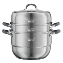美厨 MAXCOOK 316L不锈钢蒸锅 三层30cm 复底蒸煮汤锅 MCZ043 燃气灶电磁炉通用