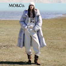 MO&Co. 羽绒服 90鸭绒 高领连帽 中长款