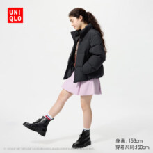优衣库 童装男童女童羽绒茄克外套 478148 09 黑色