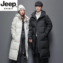 JEEP SPIRIT 男款中长款羽绒服 黑色 M建议100-120斤