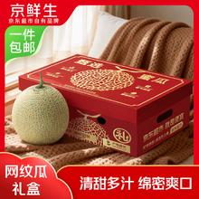 今日必买：京鲜生 海南蜜蜂授粉网纹瓜 单果2斤起 净重4.5斤+ 2粒年货礼盒