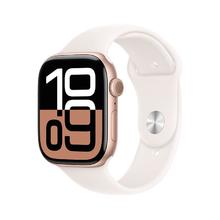 京东PLUS、国家补贴：Apple Watch Series 10 智能手表 GPS款 42mm 玫瑰金色铝金属表壳 淡桃粉色橡胶表带 S/M