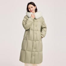 雪中飞 韩版狐狸大毛领女士加厚长款羽绒服