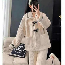 有只绵 女款 珊瑚绒睡衣 小香蝴蝶结套装L80-120