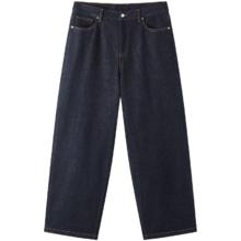 gxgjeans 美式明线设计简约休闲宽松牛仔裤 深蓝色