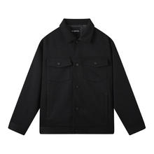 gxgjeans 真五折！美式纹理宽松休闲翻领夹克 黑色