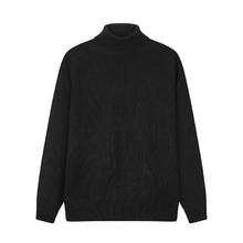 gxgjeans 美式含羊毛纯色高领线衫 黑色