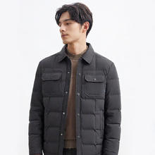 才子 90%鸭绒保暖防水羽绒服 黑色