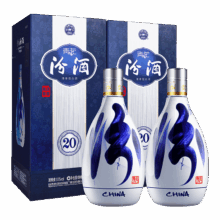 去商家购买 汾酒 青花20 53° 清香型白酒 500ml×2瓶