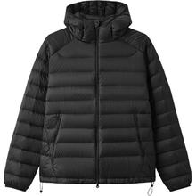 gxgjeans 25冬新品 美式轻薄款短款连帽排骨羽绒服 黑色