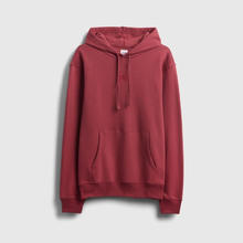Gap Logo刺绣抓绒连帽卫衣 暗红色 XL