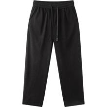 gxgjeans 男款 美式宽松通勤直筒显瘦长裤 黑色 2XL