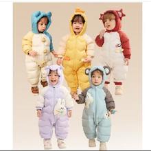 巴拉巴拉 婴儿羽绒服连体衣 90cm 白鸭绒 充绒量90g起 绿色恐龙造型