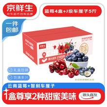 京鲜生 云南蓝莓15mm+4盒+J级智利车厘子5斤水果礼盒