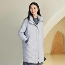 波司登 秋季女中款简约时尚显瘦立领轻薄鹅绒羽绒服通勤