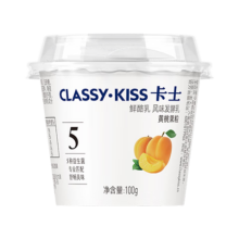 卡士 CLASSY.KISS 黄桃果粒鲜酪乳 100g*6杯 低温酸奶 风味发酵乳