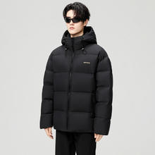 雪中飞 男士连帽羽绒服 8056 L 175/92A 黑色 加厚保暖休闲外套