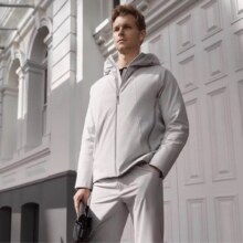 再降价、超V：波司登 冬季男短款商务羽绒服 户外光面连帽保暖外套