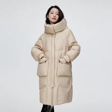 88VIP会员：波司登 女子中长款甜酷风黑金系列可脱卸帽羽绒服