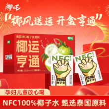 哪吒 椰运亨通100%椰子水礼盒 200ml*10盒 年货节早餐饮料
