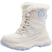 骆驼 CAMEL 熔岩雪地靴女懒人毛毛鞋 冬季增高防寒休闲靴 L25W577050 米/蓝