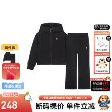 暇步士 Hush Puppies 童装女大童秋季休闲套装 钻石黑 120 cm