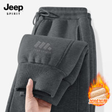PLUS会员：JEEP SPIRIT 吉普卫裤男 2026新款 秋冬款 加绒加厚 羊羔绒长裤 男款