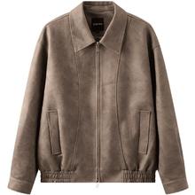 gxgjeans 美式仿麂皮时尚宽松翻领夹克 浅棕色