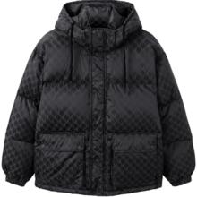 gxgjeans 美式冬季短款连帽羽绒服 黑色