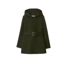 BURBERRY 博柏利 女式法式优雅连帽羊毛外套 纽扣配腰带 时尚感