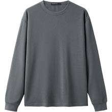 gxgjeans 男款 美式肌理面料基础长袖T恤 深灰色 M