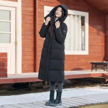 坦博尔 90白鸭绒长款休闲加厚羽绒服 680+蓬 黑色