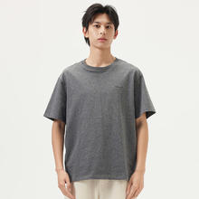 gxgjeans 美式后背字母圆领短袖T恤 灰色
