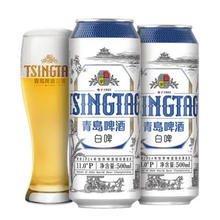 青岛啤酒 精酿白啤酒全麦酿造11°P 大罐 500mL 12罐 整箱装 赠白啤6罐 （20版）