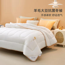 百丽丝 羊毛大豆被 抗菌保暖冬被 200cm×230cm(净重约6.3斤)
