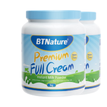 PLUS：BTNature 蓝胖子 成人奶粉 全脂高钙 1kg*2罐