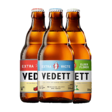 白熊 VEDETT 白熊+玫瑰红+接骨木 啤酒组合装 330mlx12瓶 京东自营年货送礼