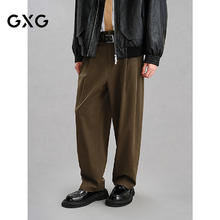 GXG 咖色宽松直筒西裤 通勤休闲裤 冬 G24X024141 M