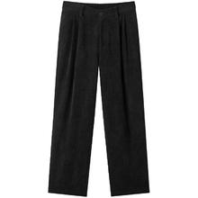 gxgjeans 美式灯芯绒宽松直筒休闲裤 黑色