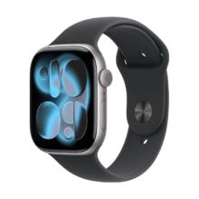 Apple Watch Series 11 智能手表 GPS+蜂窝版 42mm 亮黑色铝金属表壳 黑色运动型表带 S/M