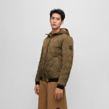 BOSS 男装冬季连帽机能夹克 商务通勤外套 男式棉服外套