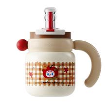 bablov 保温杯女士大容量陶瓷内胆茶水分离吸管水杯子900ml 焦糖牛仔900ml