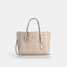 限移动端：COACH 女款Mollie25胡桃木色拼黑色品牌徽标拉链cv965