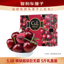 再降价：京鲜生 智利进口车厘子 5J级 5斤礼盒装 果径约34mm+