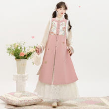 限移动端：玉术 粉黛 女士汉服长款比甲蛋糕裙