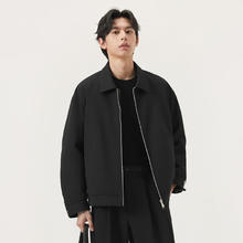 gxgjeans 美式基础宽松行政夹克翻领夹克 黑色